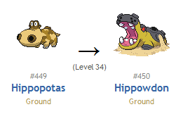 Pokemon Hippopotas Evolution Chart